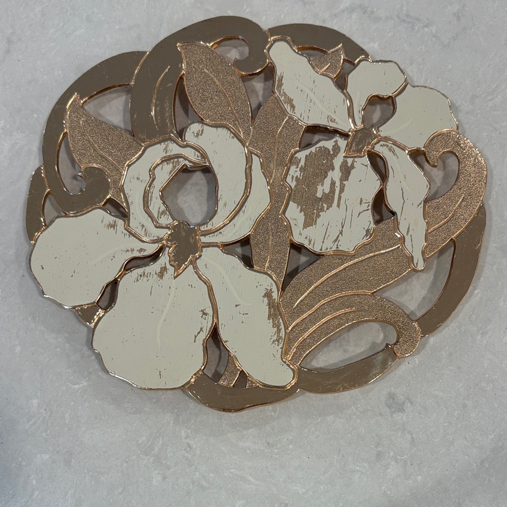 Floral Cream and Gold Wall Art